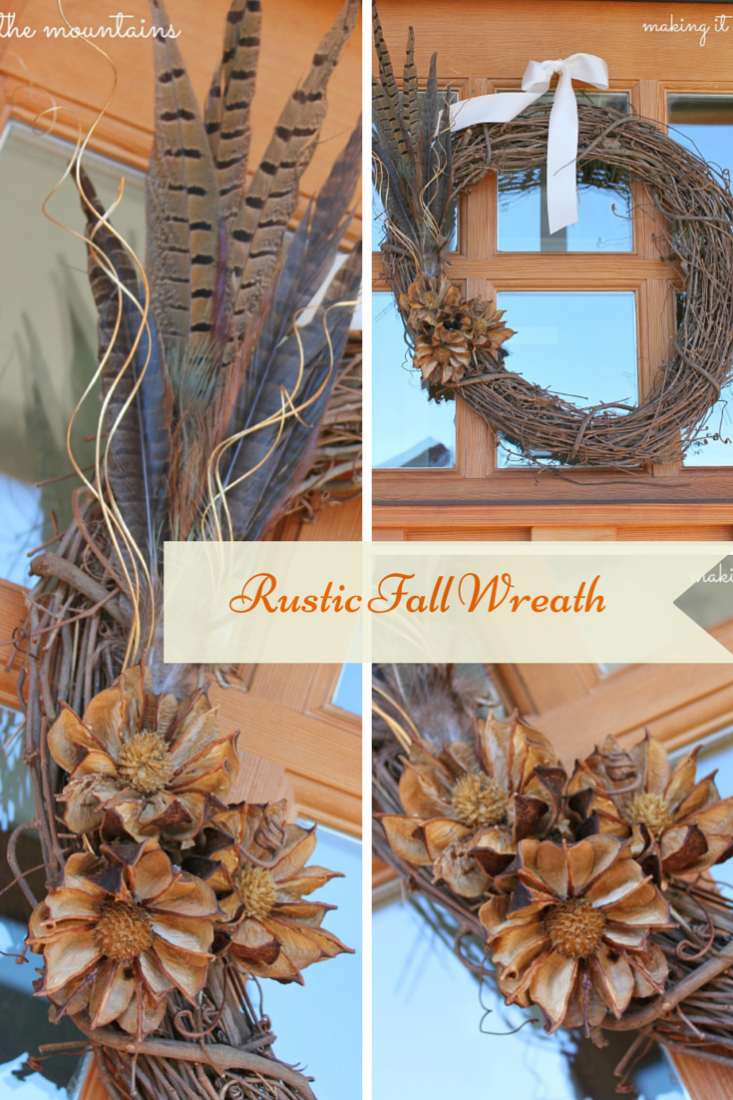 DIY Rustic Fall Wreath :: making it in the mountains #Falldecor #FallWreath #RusticWreath